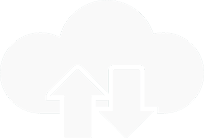 Vitt moln med pilar som symboliserar en synkroniserad backup.